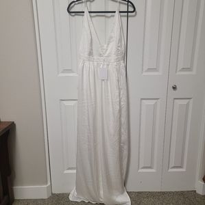 This is Real Love White Satin Maxi Dress